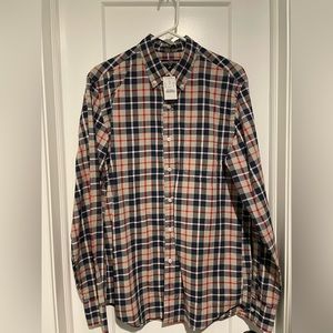 J. Crew Factory Slim flex heather washed shirt in plaid